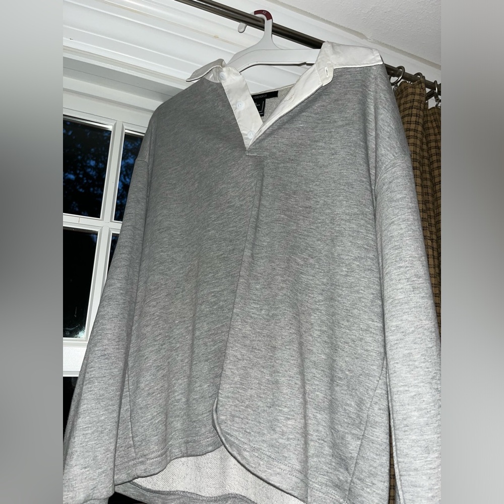 Grey blouse long sleeve shirt
